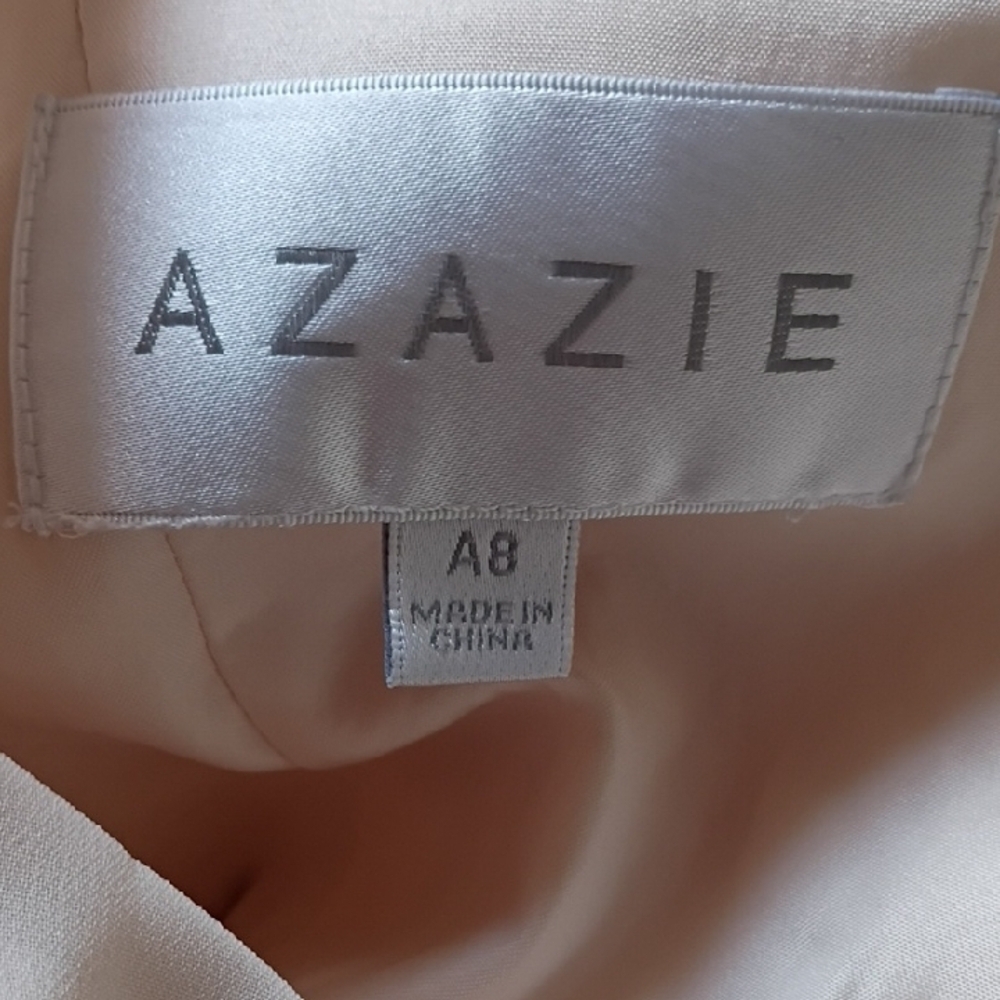 Azazie Lianne Cream Alabaster Bridesmaid Maxi Dress Size 8 - Picture 15 of 16